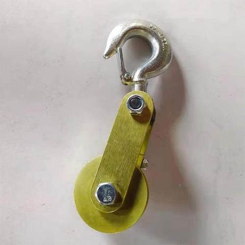 铝合滑金开门滑车0.5T电工力施175起重放工具单滑轮挂钩线式子