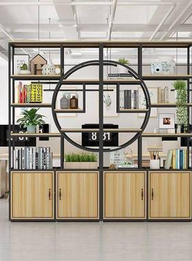 办室隔断置物公架客厅屏NQD风入户装饰业墙工风艺博古架展铁示柜