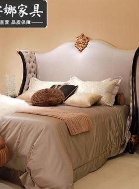 欧卧SLU式家具双实木手工雕花奢华布艺1.8米主室卧人床