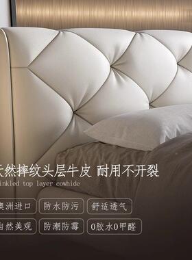 极简悬床式奢现代主卧简约软包婚床高意端浮大气轻拉扣双人床SRL1