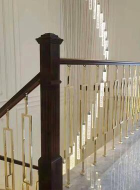 奇步楼梯铝轻奢简约合金镀金色楼梯立柱扶手整块铝板精NMW磨精电