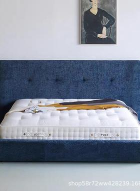 意式极简布艺大床1.XFS8式m法轻奢软包主卧室双人床落风地卧婚床