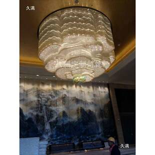 豪华酒店堂吊灯玫大瑰花祥云售客厅梯田水楼晶灯工程542灯部沙盘