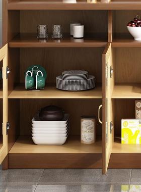 实木餐一边柜柜体靠墙饭厅厨XCB碗盘柜微波炉酒茶水柜矮柜房碗盘