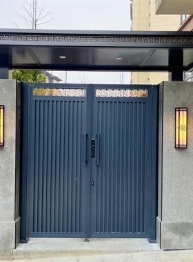 新无品牌/式铝艺庭院门别建墅中大门对开墙门户外别墅门铁门农村