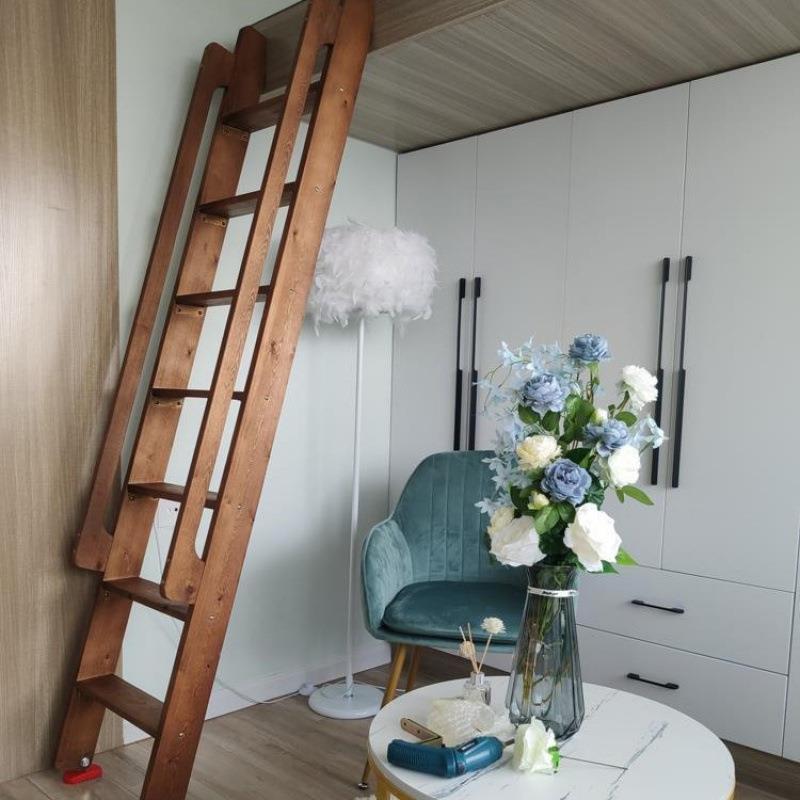 木手biAct2ZR梯子上下寝室梯子儿童铺高低家用直梯扶梯实木阁床楼