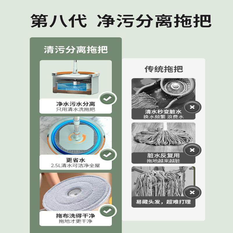 平拖把板家用免洗自动一拖净新款懒人拖地洁拖墩布867收纳清手用,家庭/个人清洁工具,家政清洁保洁工具套装,淘宝优惠券,粉丝福利购,淘宝优惠卷