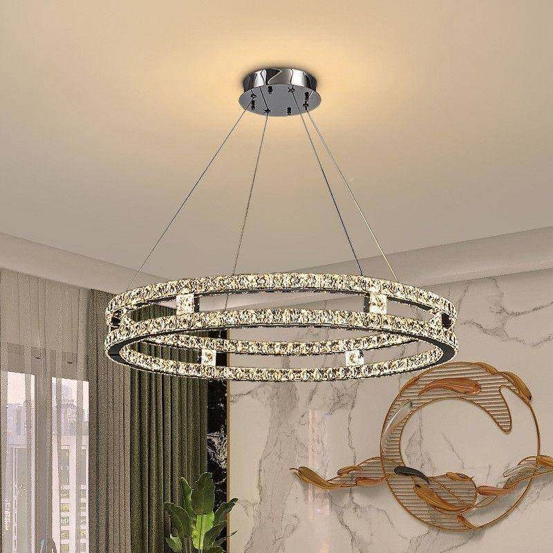 轻奢水晶卧客厅吊灯圆形主灯计室灯具创意245设师大环厅餐厅新款,家装灯饰光源,智能吊灯,淘宝优惠券,粉丝福利购,淘宝优惠卷
