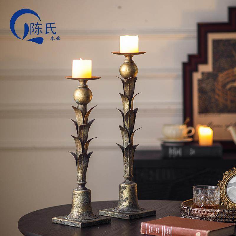 复古创意金色仿铜金属烛台轻奢玄关艺术氛围感装饰蜡烛底座摆件,电子元器件市场,其它元器件,淘宝优惠券,粉丝福利购,淘宝优惠卷