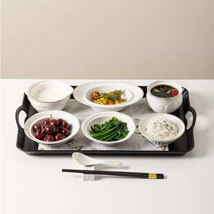 陶瓷月子餐餐具套装碗盘盖产妇一人食月子带托盘