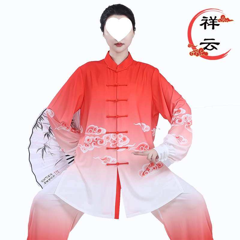 2025年新款春秋八段锦服装女式武术太极服装男款太极拳练功服