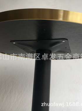 小巧不锈钢郁金圆盘岩板餐桌奶茶娱乐场所桌台餐桌岩板MT-203轻奢