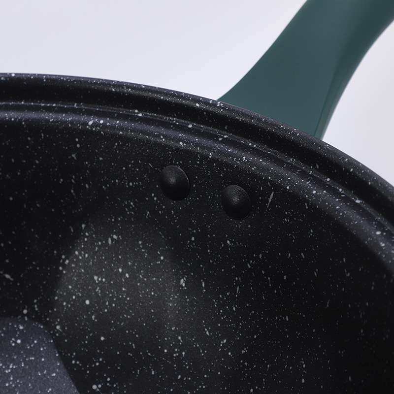 家用平底微压炒菜锅麦饭石电磁炉炒锅炒菜不沾锅一锅多用可炒可炖