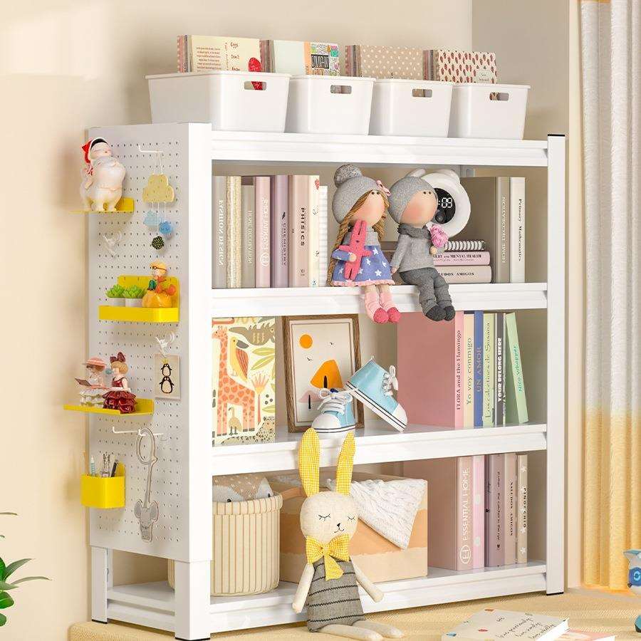 飘窗书架多层置物架家用洞洞板收纳架夹缝儿童绘本架钢制铁艺架子