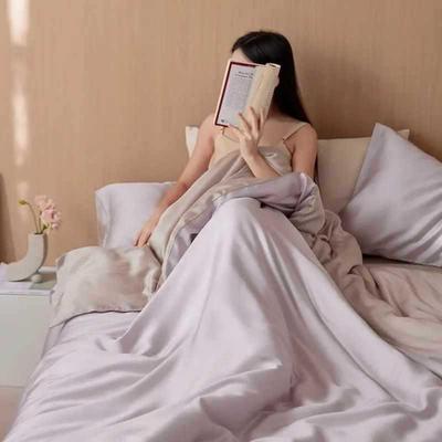 ≌圣米阁纺织品新款A类60支兰精天丝四件套纯色双拼莱赛尔冰丝裸