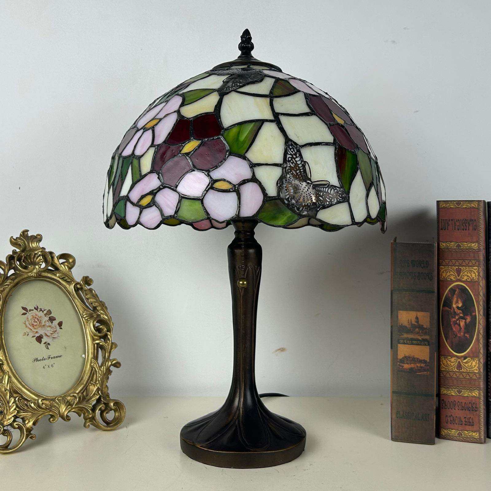 汇璟蒂凡尼彩色玻璃复古灯饰欧式台灯树脂高档酒店床头灯书桌台灯