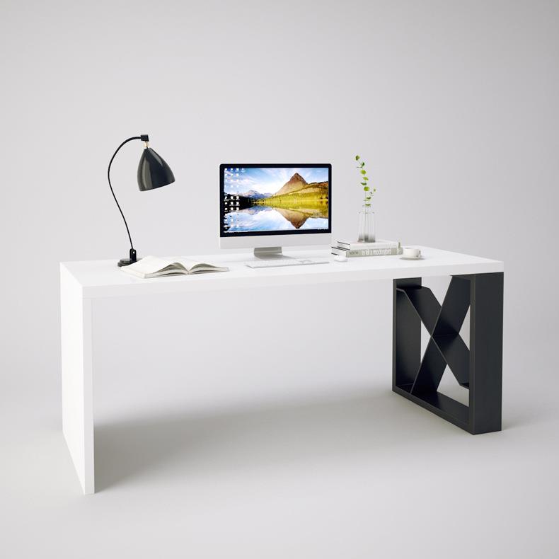 北欧白色实木会议桌简约现代烤漆办公桌创意书桌长方形工作台长桌