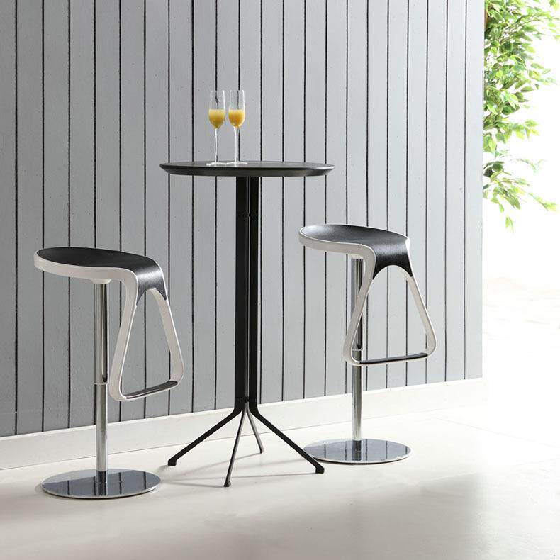 时尚餐厅咖啡厅圆桌办公室休闲桌现代塑料面圆形茶几家用阳台吧桌