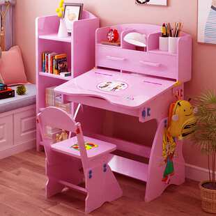 儿童学习桌椅套装学生写字台可升降书桌椅家用课桌书桌书柜组合