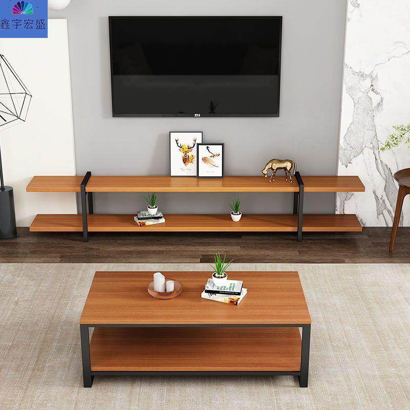 实木成套电视柜茶几北欧现代简约客厅家具组合极简小户型伸缩桌子
