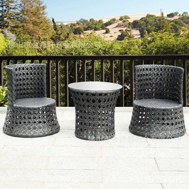 阳台休闲小茶几藤椅收纳小桌椅网红北欧一桌两椅茶桌三件套组合