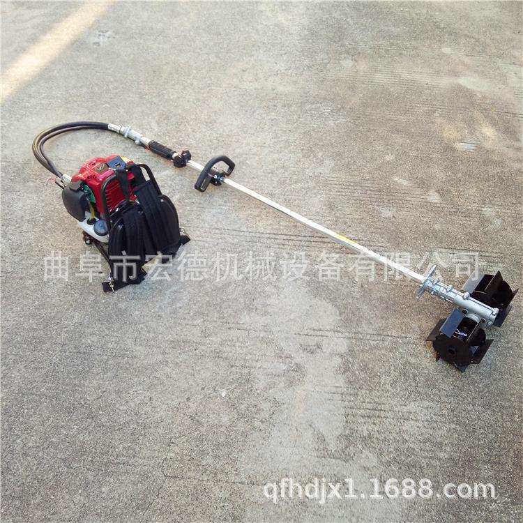 二冲侧挂背负汽油割草机锄草头锄地松土机小型背负式锄草机图片