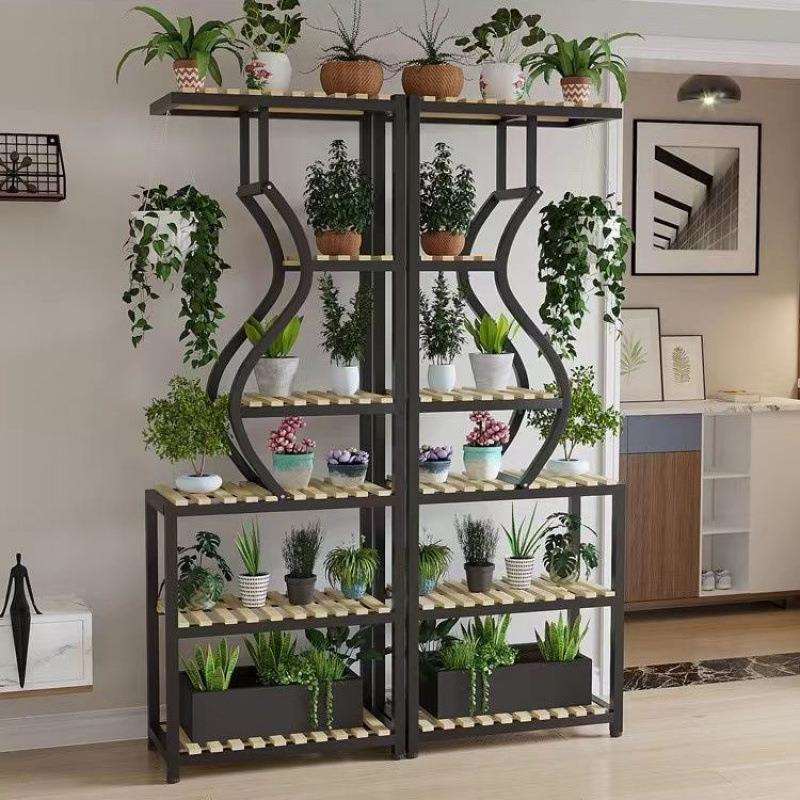 花架隔断花店阳台置物架网红多层创意靠墙客厅落地式铁艺花盆架子