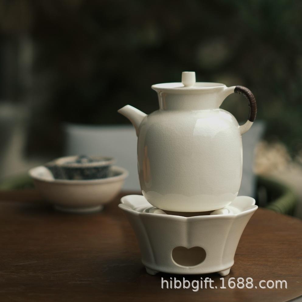 新品梵山堂陶壶苏打釉素面露雨执壶煮水壶手工煮茶壶花口酒精炉