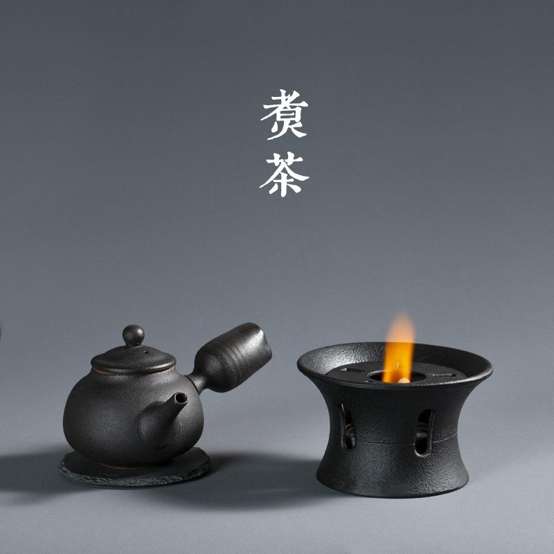 迷你铸铁茶炉送酒精灯铁陶壶保温炉蜡烛煮茶炉子茶艺功夫铁炉
