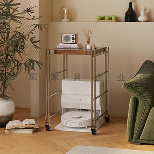 扫地机器人置物架可移动展示架云鲸上方基站柜下空式猫砂盆收纳架