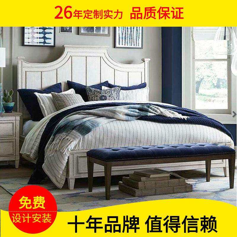 巴塞特地中海美式乡村实木床1.5儿童床1.35简约复古橡木床1.