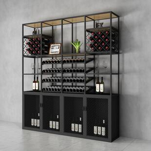 吧台酒吧酒架置物架落地客厅酒柜展示架铁艺红酒架酒瓶架吊架隔断