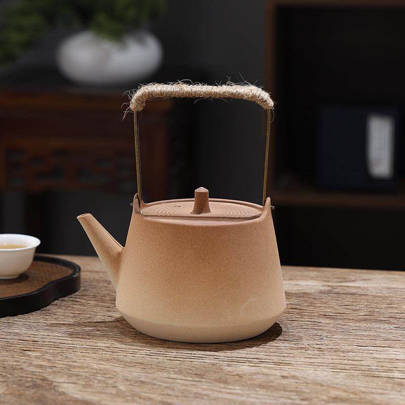 素烧原矿烧水壶提梁粗陶壶炭炉围炉煮茶炉煮水器软化水质白泥陶壶