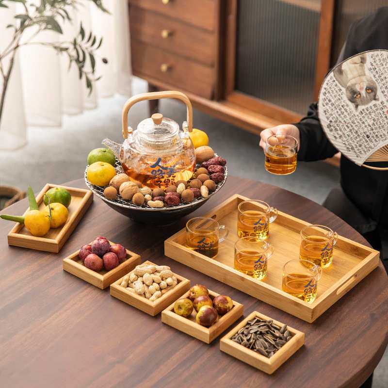 围炉煮茶一套家用室内电陶炉烤茶罐罐茶煮茶器玻璃茶壶泡茶煮茶炉