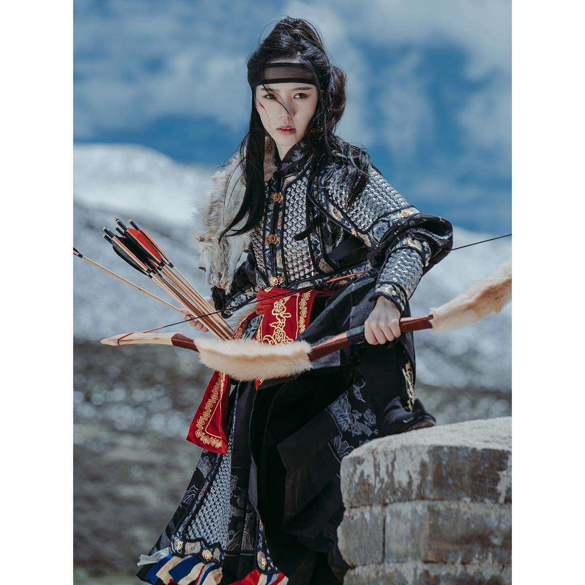明制锁子直身甲汉服贴里温陈华甲胄铠甲盔甲真人可穿