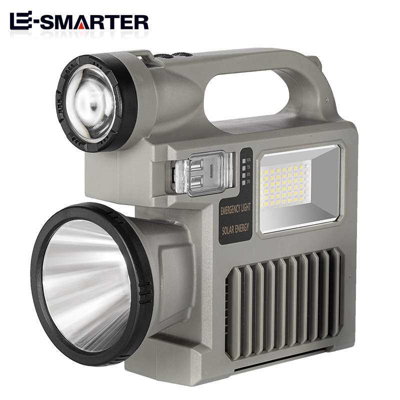 新款跨境太阳能手提探照灯灭蚊LED大功率户外远射强光充电手电筒