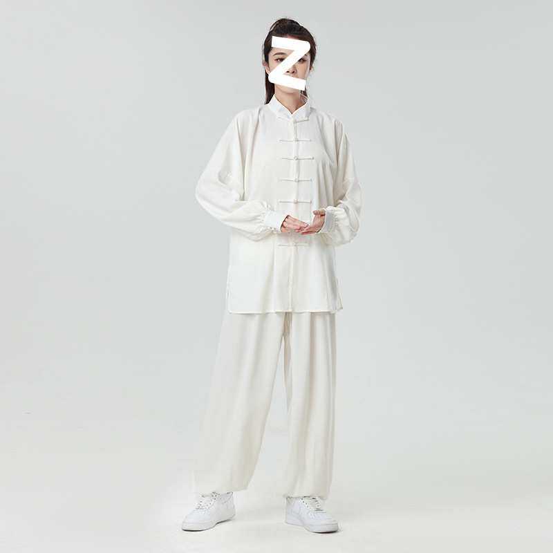 太极服女练功服男春季中国风太极拳服装中老年短袖武术套装棉加丝