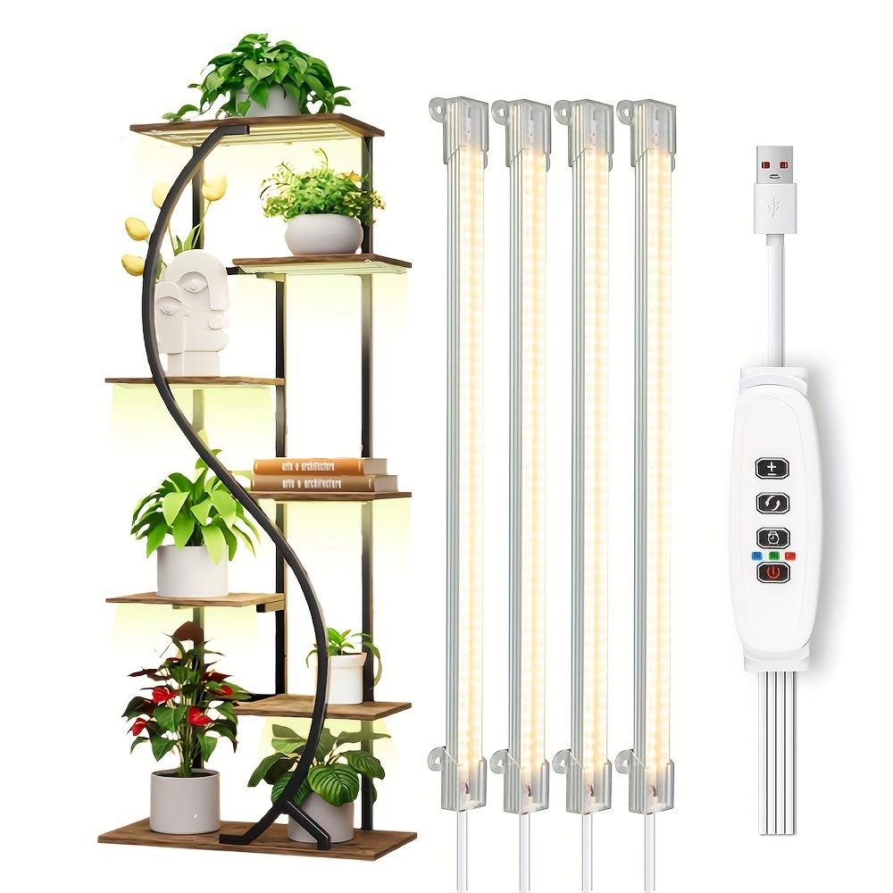 Led植物生长灯暖光全光谱定时10档调光多肉花架植物补光灯一拖四