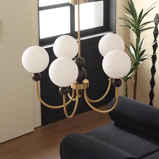 法式中古全光谱护眼吊灯魔豆奶油风灯美式复古客厅书房衣帽间灯