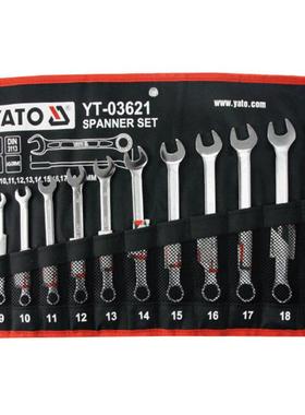 易尔拓（YATO）YT-03621梅开两用扳手套装梅花开口扳手组12件套