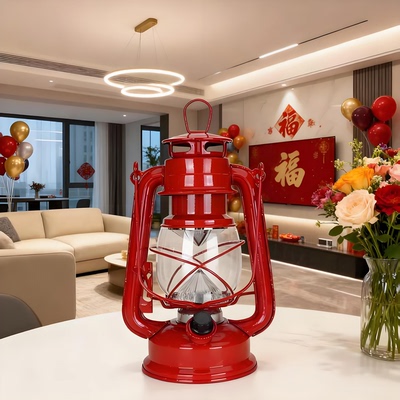 创意电子LED复古煤油马灯家居艺术摆件暖光夜间氛围桌面温馨台灯