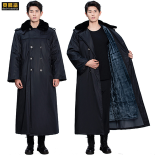 冬季 军大衣男保安棉服军大棉袄冷库防寒棉服劳保棉衣 加厚加绒长款