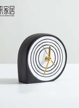 现代创意水滴形钟表摆件样板间卧室床头柜摆设饰品儿童房桌面时钟