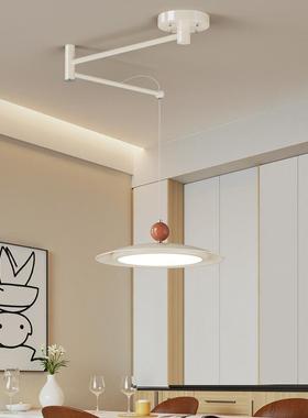 中古风法式移动摇旋转餐桃厅吊灯胡臂木28041可纹复古吧台飞碟餐