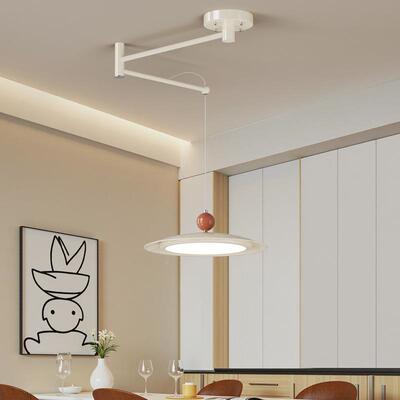 中古风法式移动摇旋转餐桃厅吊灯胡臂木28041可纹复古吧台飞碟餐