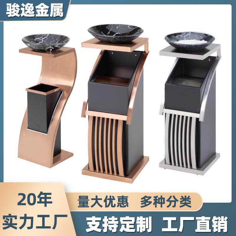 锈钢垃桶圾酒店走GPX-50廊售楼商用部创意烟灰筒收纳卫不生桶个性