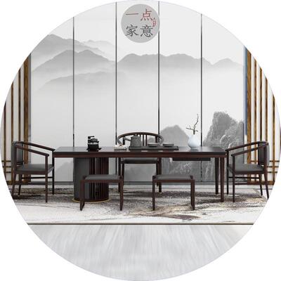 复古简约乌金木大班台董事办长老桌板办女公沙发89854全套公家