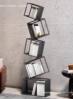 创落意铁艺简架网红异形转角立式地书书柜客73648厅角落现代约置