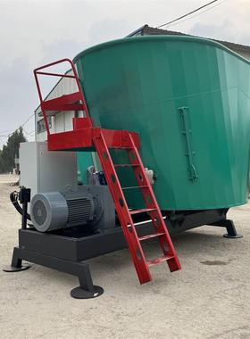 片养殖双轴直连TMR搅拌机立式拌草机图大轴场HSU容量青储混合机