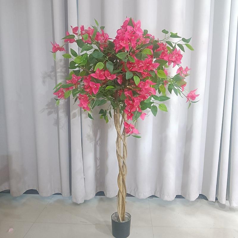 仿真三绿植假花梅树家居角客厅商场橱店铺窗婚礼布置落地84装饰摆
